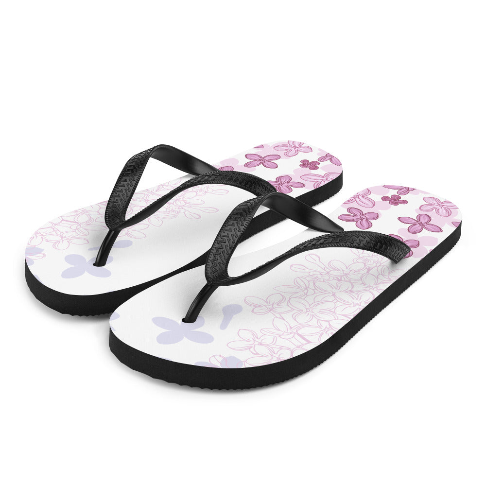 Lilac Flowers Flip-Flops