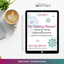 Load image into Gallery viewer, My Healing Planner:  Journal for Therapy &amp; Transformational Work  (Includes 100 Journaling Prompts!)
