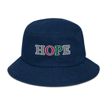 Load image into Gallery viewer, HOPE Denim bucket hat
