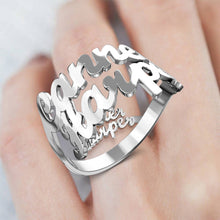 Load image into Gallery viewer, Two Name Ring Silver
