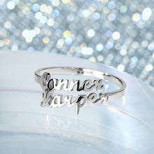 Load image into Gallery viewer, Two Name Ring Silver
