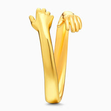 Load image into Gallery viewer, Custom Name Hug Rings Love Hugging Hand Stackable Ring Open Ring Gift
