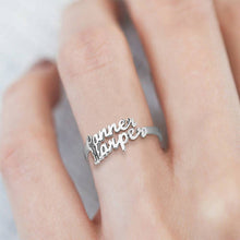 Load image into Gallery viewer, Two Name Ring Silver
