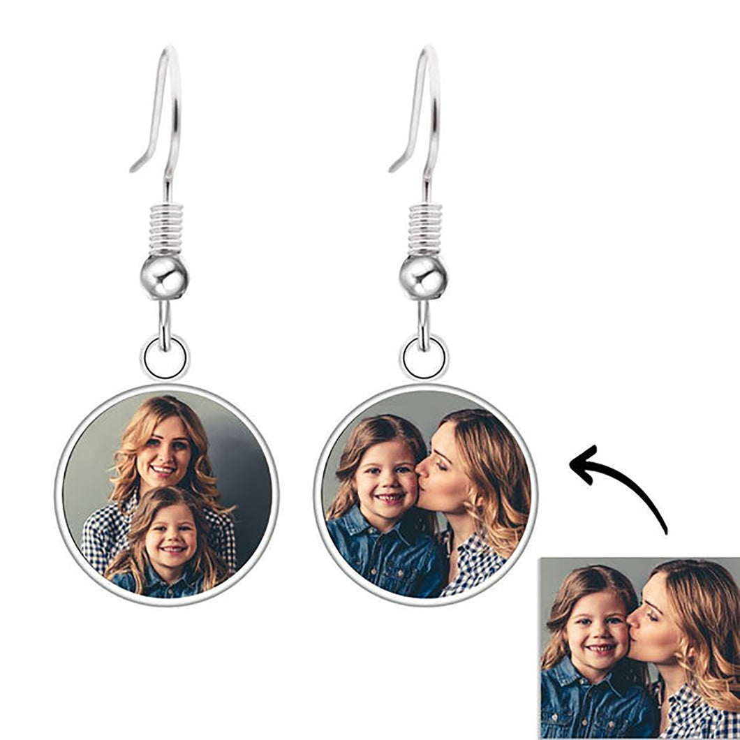 Photo Earrings Drop Earrings Two Photos Unique Gifts For Her