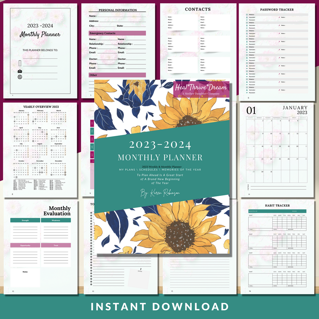 2023-2024 Monthly Planner