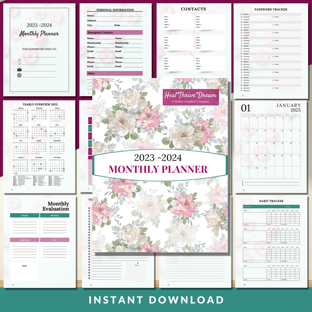 2023-2024 Monthly Planner