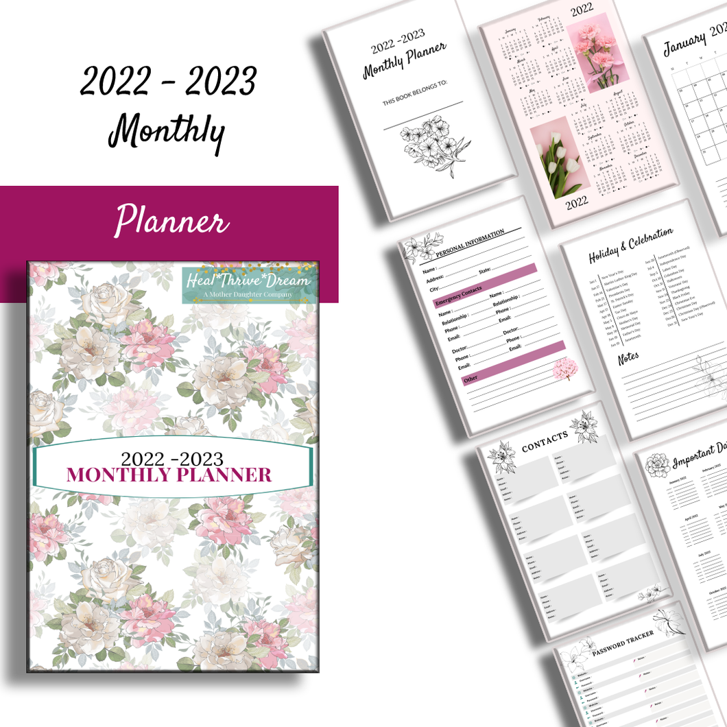 2022 - 2023 Planner - Heal Thrive Dream Boutique