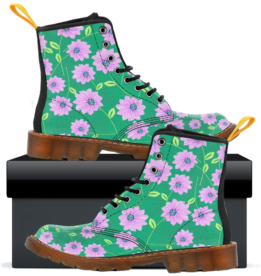 Floral Flowers 2 - Kids canvas Boots