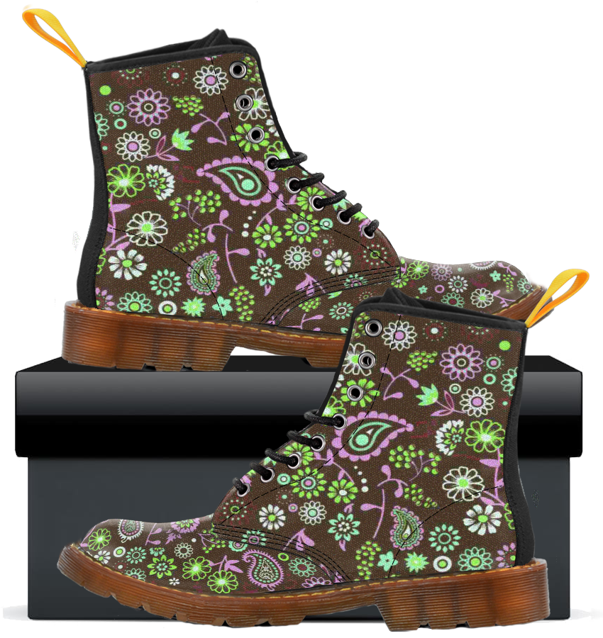 Paisley n Flowers - Kids Canvas Boots